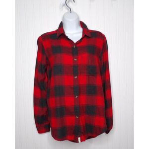AMERICAN EAGLE Amazingly Soft‎ Red Plaid Button Flannel Shirt Fall Hayride XS